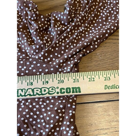 Womens J Jill Wearever Collection Polka Dot Top 3/4 Sleeve Brown Size Medium P‎ - Picture 5 of 12